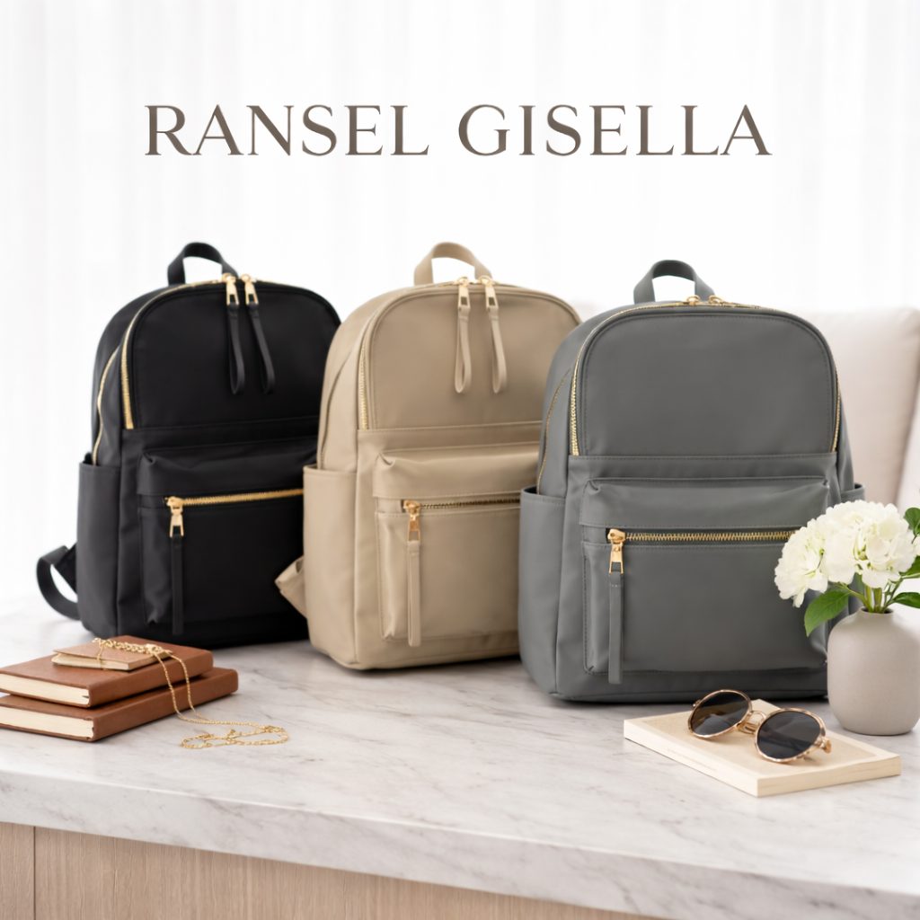 Ransel GISELLA - Tas Ransel Backpack Wanita GISELLA Muat Laptop Bahan Nilon Premium Waterproof