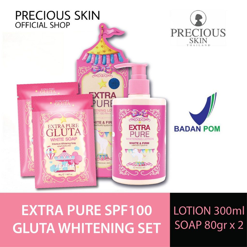 Precious Skin Thailand Extra Pure Gluta Whitening Set / Set Pemutih / Body Lotion