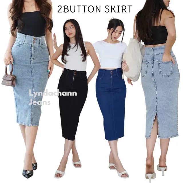 LYNDACHANN - Skirt 2 Button / Rok Span Kancing Premium