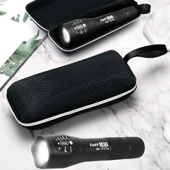 Senter LED Flashlight Paket Tactical Cree Super Terang Tahan Air Rechargeable