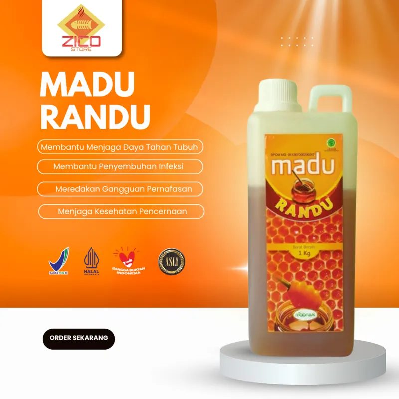 Madu Randu Mabruuk Murni 1 Kg Halal Bpom