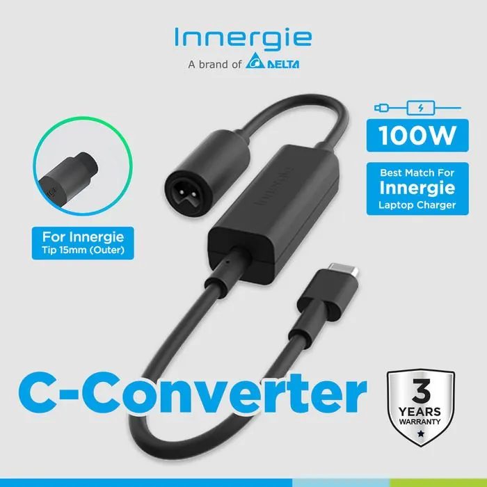 Converter Tip to Type C Innergie 100 Watt PD 3.0 (PPS) QC 4.0