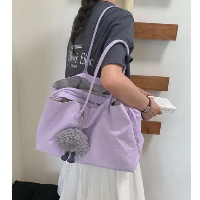 [] Tas Tote Boston Wanita Nylon Premium Large Capacity Shoulder Bag Korean Style NB070