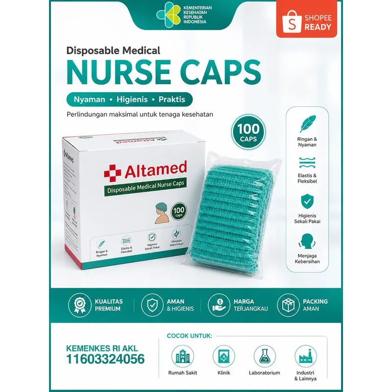 Nurse Cap Altamed isi 100 Pcs Penutup Rambut dan Kepala