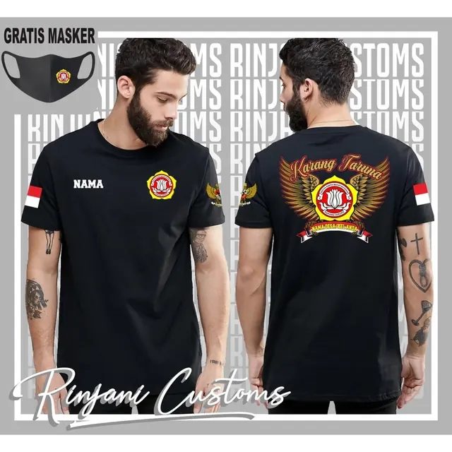 Kaos Karang taruna desa.kaos taruna.free masker