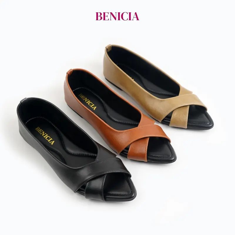 BENICIA Sepatu Flatshoes Wanita Elegan Balet Mirella Open Toe Flat