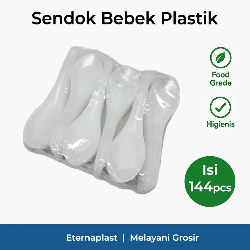 (144PCS) Sendok Bebek Plastik Bening
