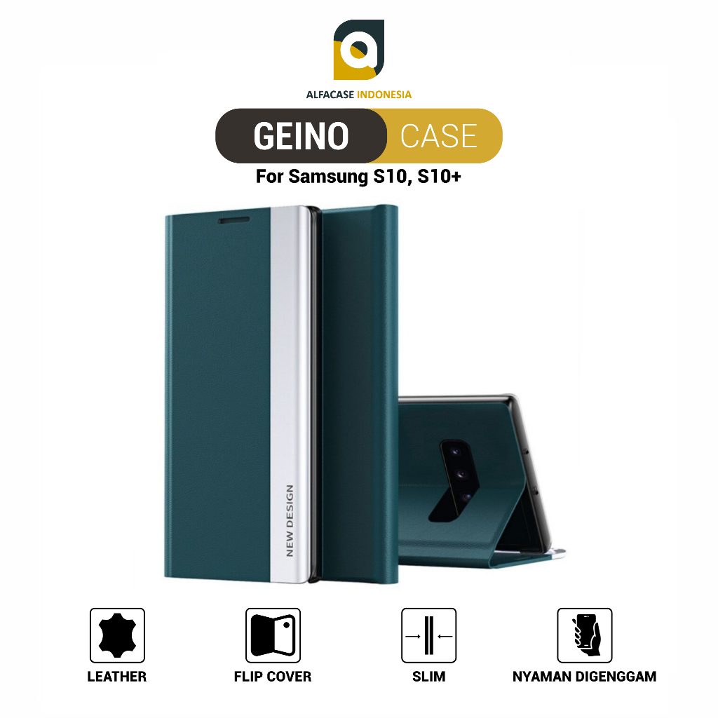 ALFACASE Flip Cover New Design Case Samsung S10 Plus Geino - Casing Series