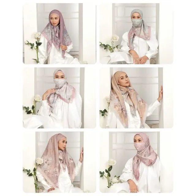 ‼ Premium Voal Raya Scarf Hijab Jilbab Kerudung Printing Motif Wanita by Radwah Original