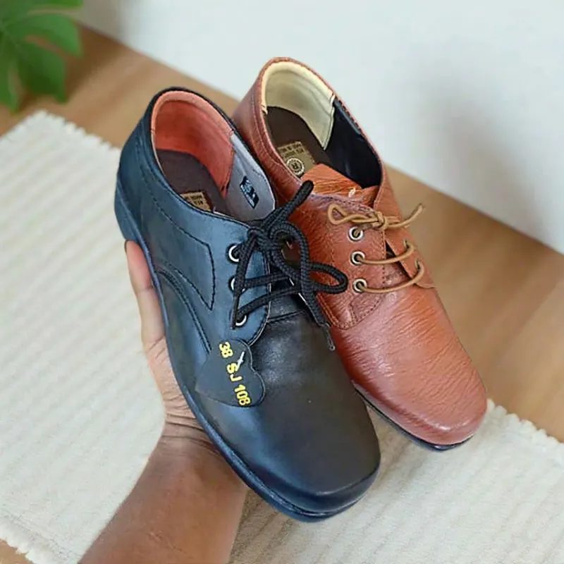 Sepatu Pantofel Wanita MEDALI SJ108 Sepatu Sekolah Sepatu Pantofel Wanita Bahan Kulit Asli