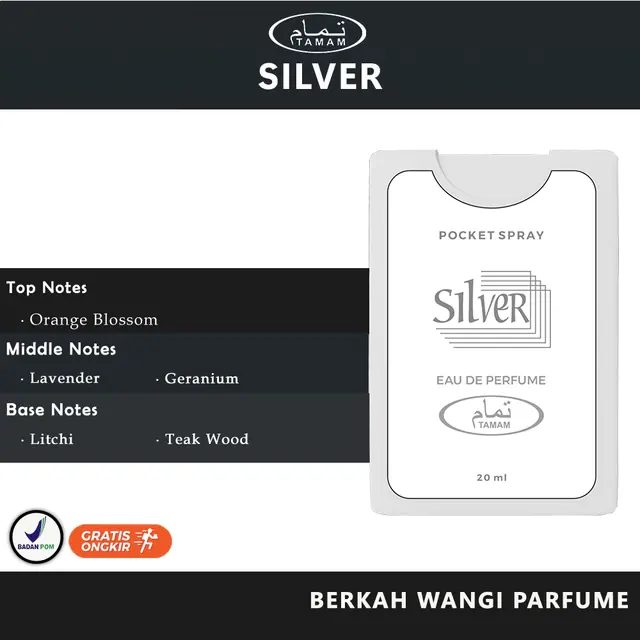 Parfum Pocket SILVER 20 ML BPOM BY - TAMAM