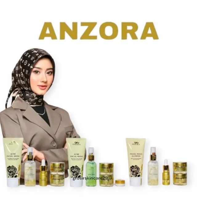 Anzora Skincare Original Paket Glow Pemutih Wajah Acne Jerawat Penghilang Noda Hitam Flek