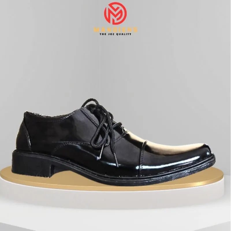 Sepatu Pria Kulit Asli Pantofel Tali Medali BJ235 - Sepatu Kerja Pdh TNI Polri Formal BJ135