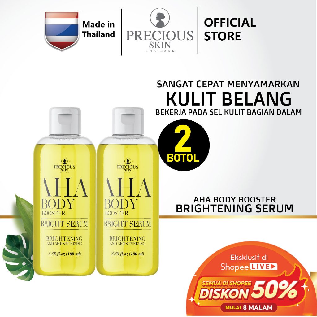 Precious Skin Thailand AHA Brightening & Whitening Body Serum Jumbo Size/Serum Pemutih