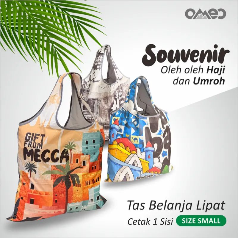 Oleh HAJI dan UMROH Souvenir Tas Belanja Lipat Size Small