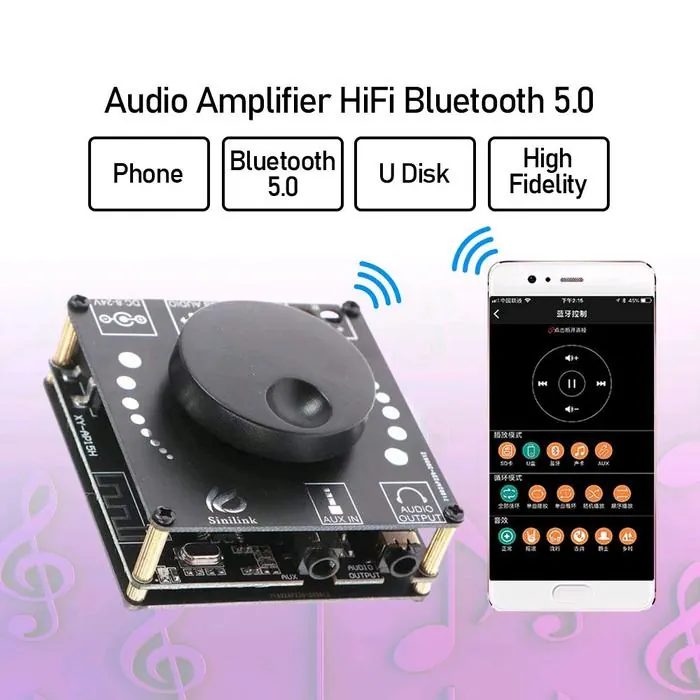 Audio Amplifier Mini DIY HiFi Bluetooth 5.0 APD3016D 2x50W