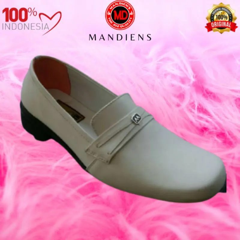 MANDIENS Sepatu Kerja Pantofel Feels Wanita - Perawat - Asli Kulit - Putih