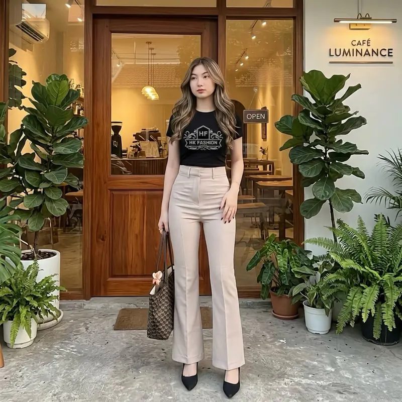 Kylie Curbray Highwaist Pants / Cutbray Flare Wanita