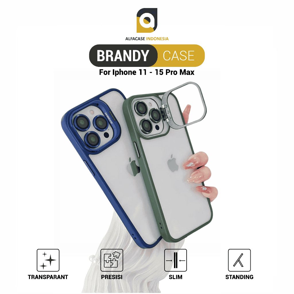 ALFACASE Casing iPhone 11 12 13 14 15 Pro Max - Brandy Case - Series