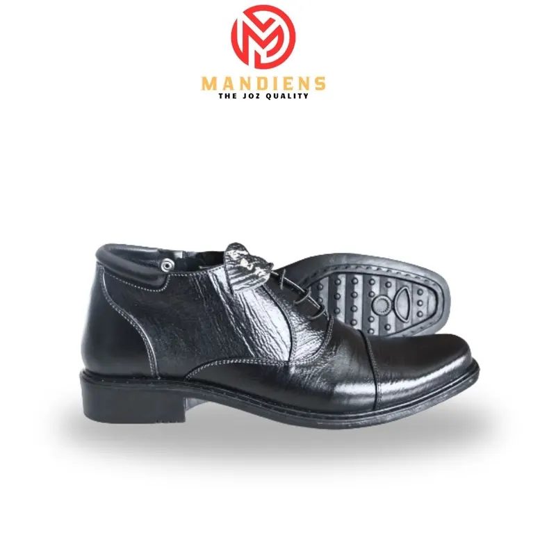 Sepatu Formal Kulit Sapi Asli Medali BJ174KY Export Quality Pantofel Pria Pdh Tni Polri Security