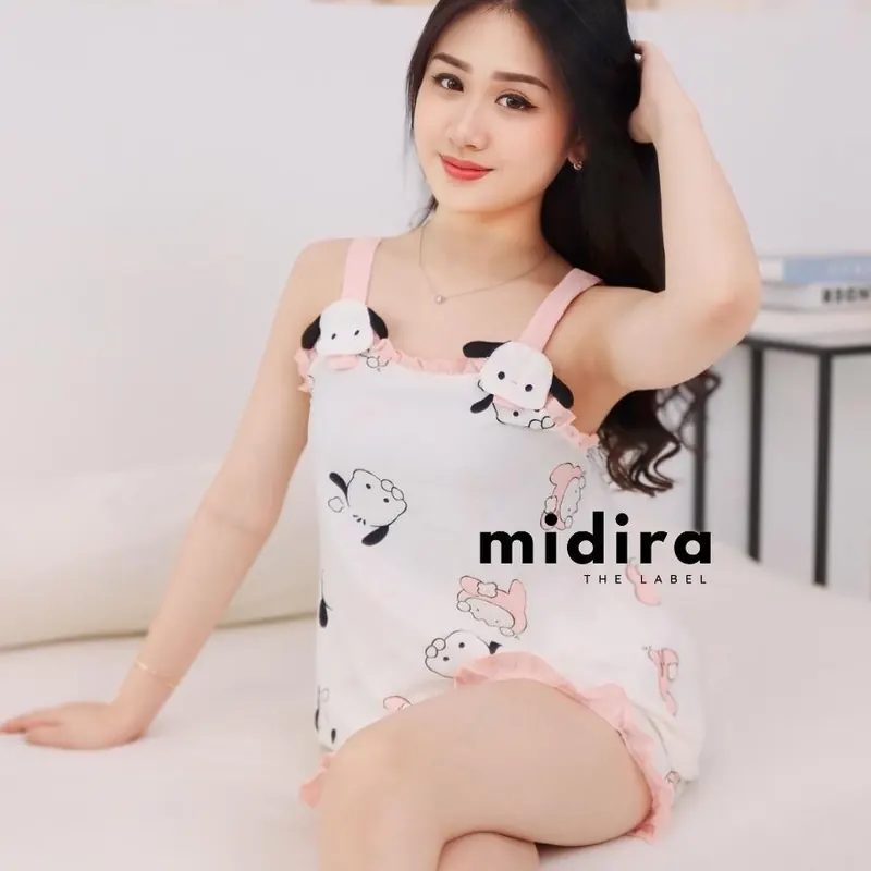 Melodi Set Piyama Tanktop Baju Tidur Import Model Korea Celana Pendek Cinamorol My Melody