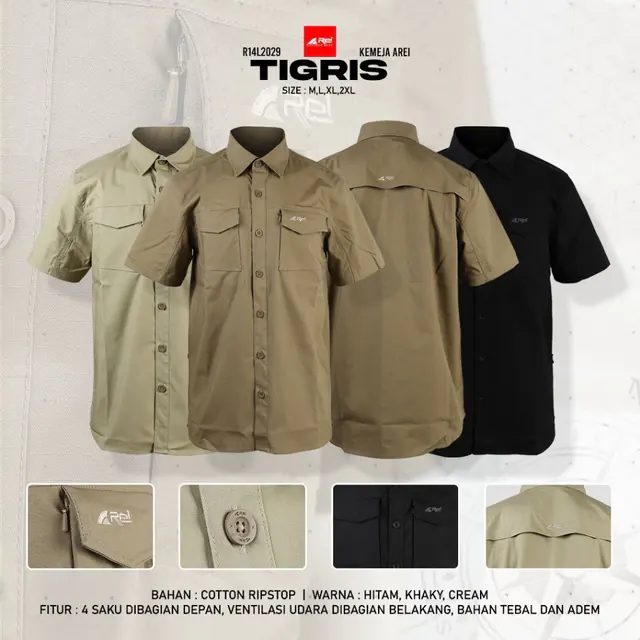 Kemeja Pendek Pria Tigris Arei Outdoorgear