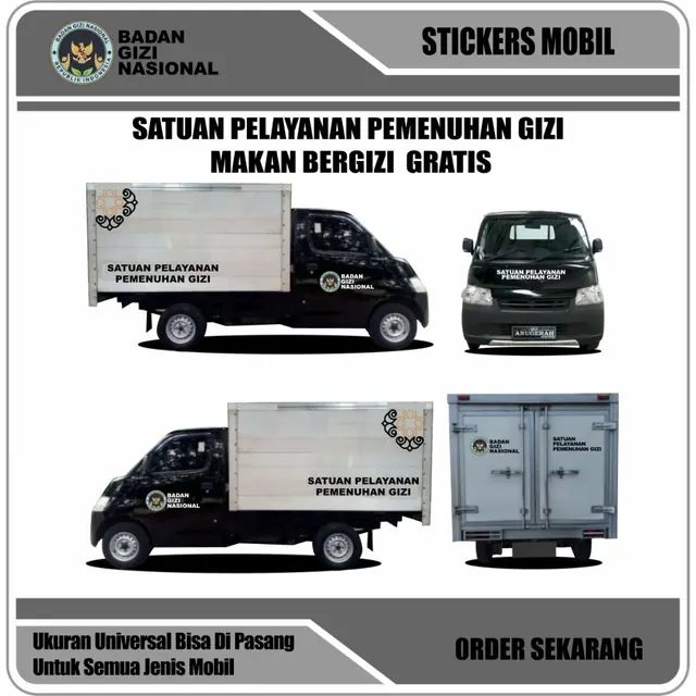 Stiker Mobil BGN makan gratis full box