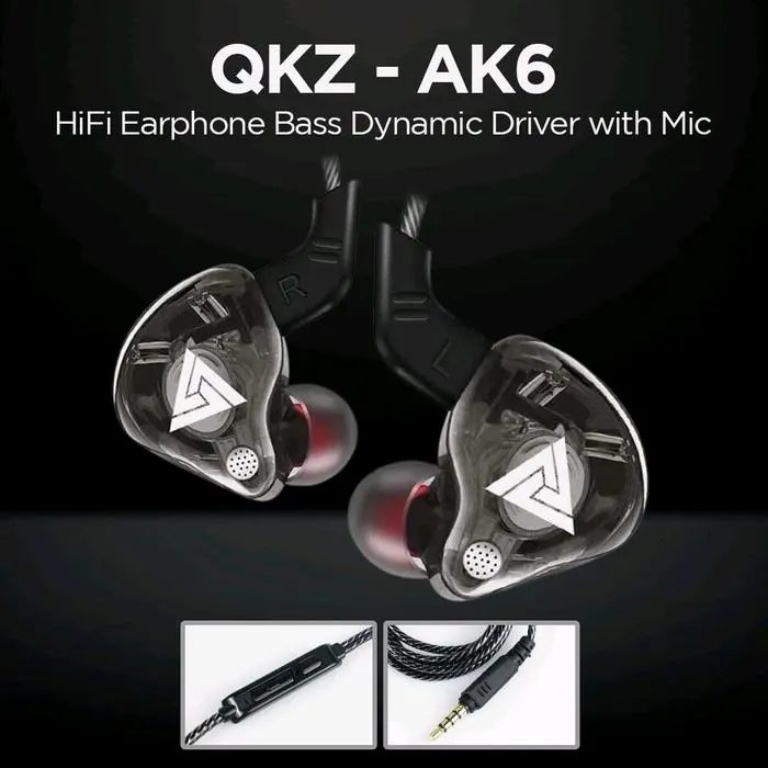 Earphone Bass Dynamic Driver with Mic - QKZ-AK6