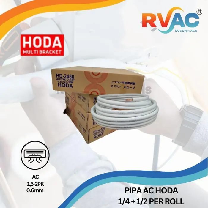 HODA Pipa AC 1/4 + 5/8 (2 - 3 PK) Per Roll / 30m Ketebalan 0,61 mm