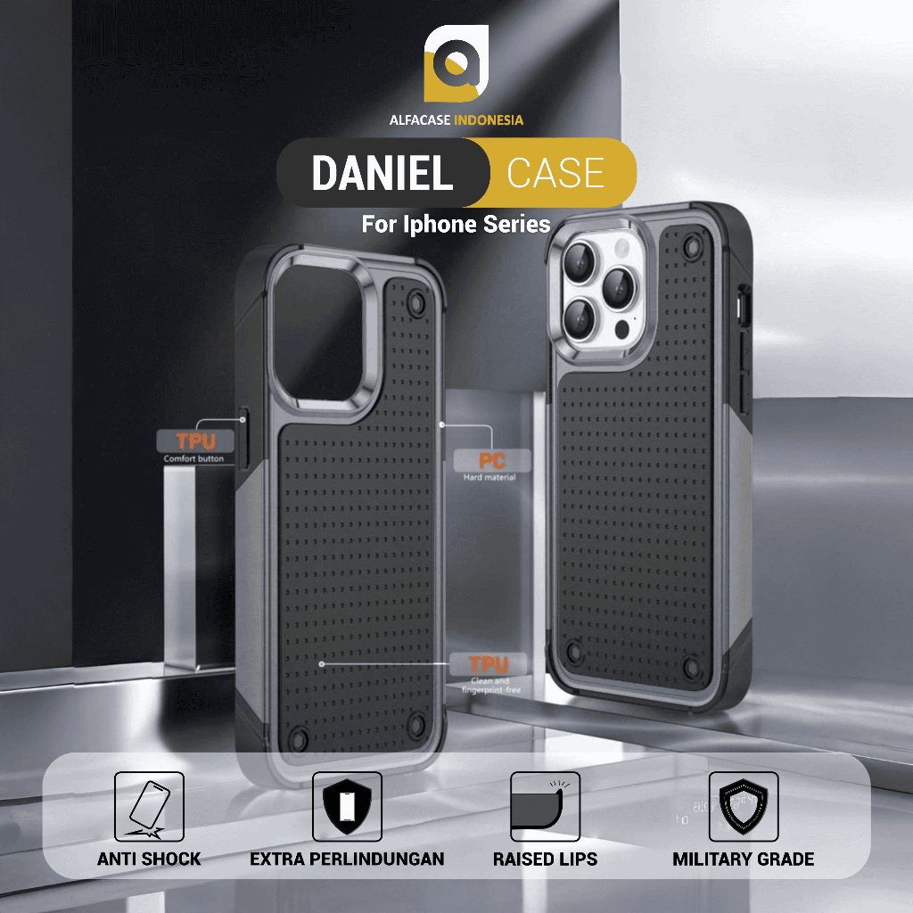 ALFACASE Case iPhone X/XS XR 11 12 13 14 15 Plus Pro Max - Daniel - Casing Series