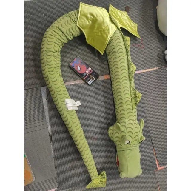 Vintage Rare Ikea Plush Green Dragon Toy Large Size Discontinued
