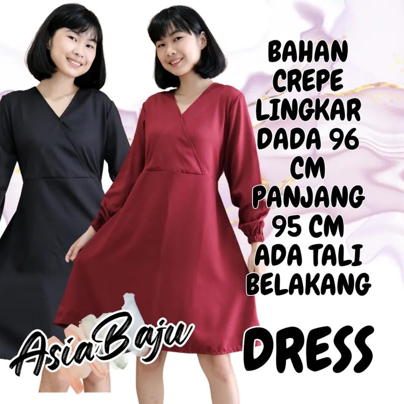 ASIABAJU Dress Wanita Lengan Panjang YURIKA