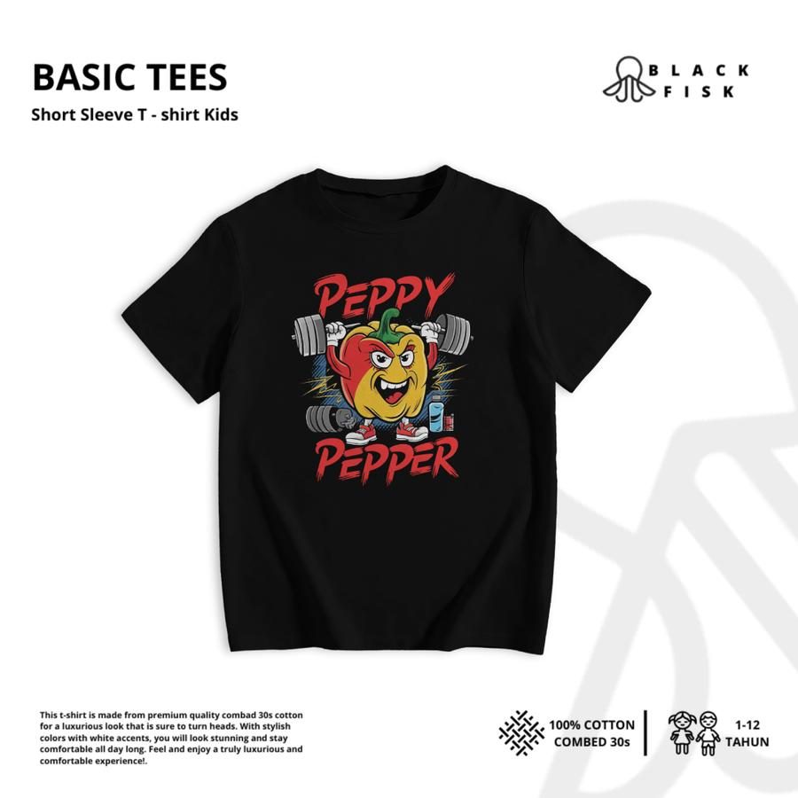 Blackfisk Kids Baju Kaos Pocket Anak Laki-Laki Perempuan Unisex Umur 1-12 Tahun Bahan Cotton 30S Katun Adem Tipis Lembut Nyaman - Mustard, S