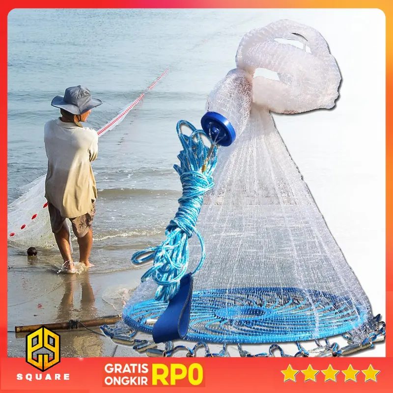 Finefish Jaring Pancing Ikan Lempar Fishing Throw Net Cage - SE4 Original 99 Square