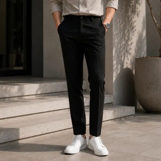 GHUFFRIND - Celana Pria Slim Fit Bahan Premium - Nyaman, Adem, dan Elegan untuk Semua