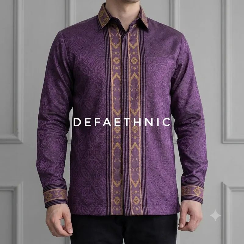 Kemeja Tenun Pria Lengan Panjang - Atasan - Baju