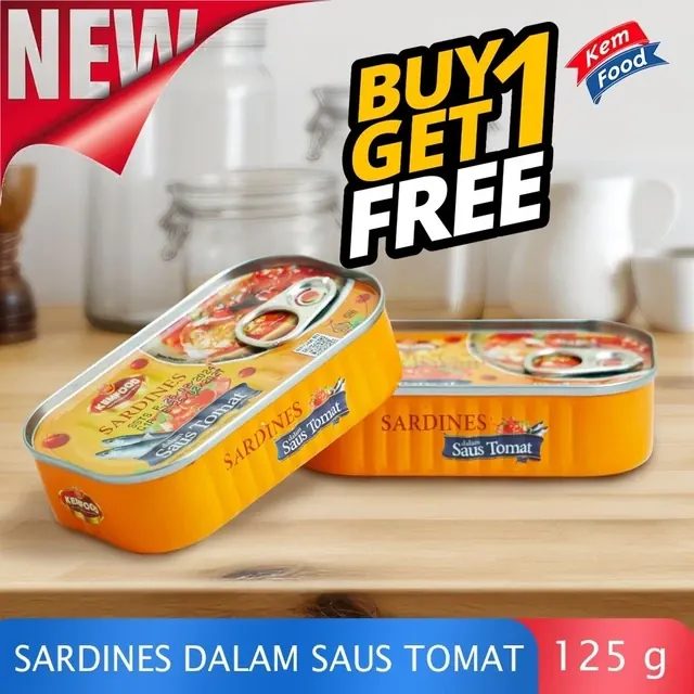 Buy 1 Get 1 - Kemfood Sarden Saos Tomat - 125gr