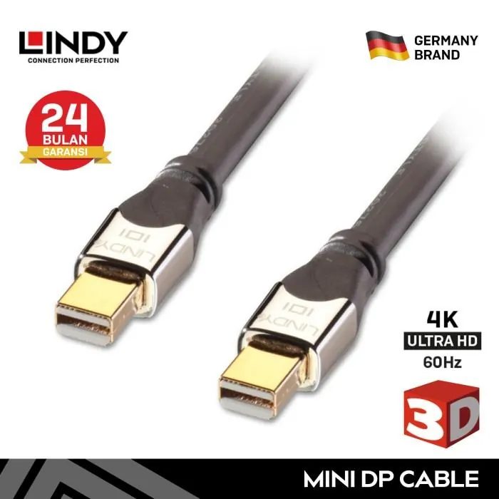 LINDY 41540 Kabel 0.5M Mini DisplayPort (DP) 1.2 to DP Cable