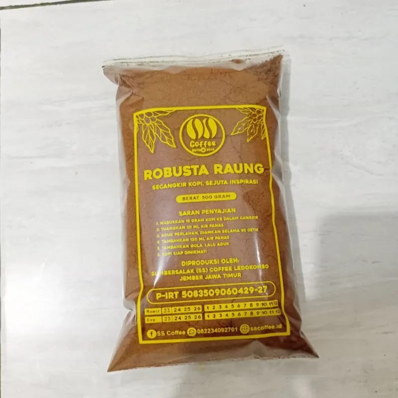 Bubuk Kopi Robusta Raung 500 Gram