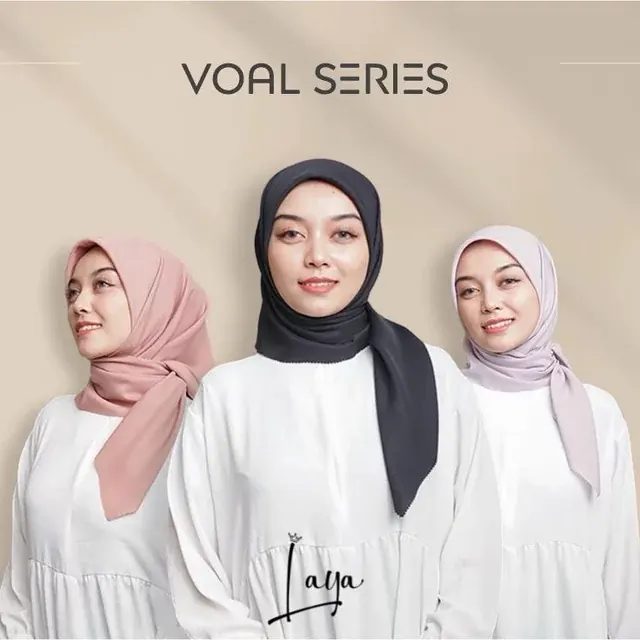 LAYA - Hijab Basic Paris Voal Premium Laser Cutting Kerudung Segi Empat