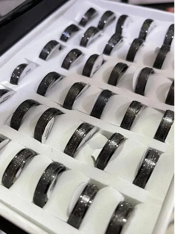 Cincin Titanium Pasir Hitam Ukuran 16 s/d 19