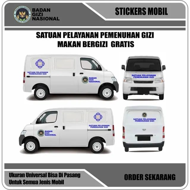 Stiker Mobil Makan Bergizi Gratis MBG SPPG