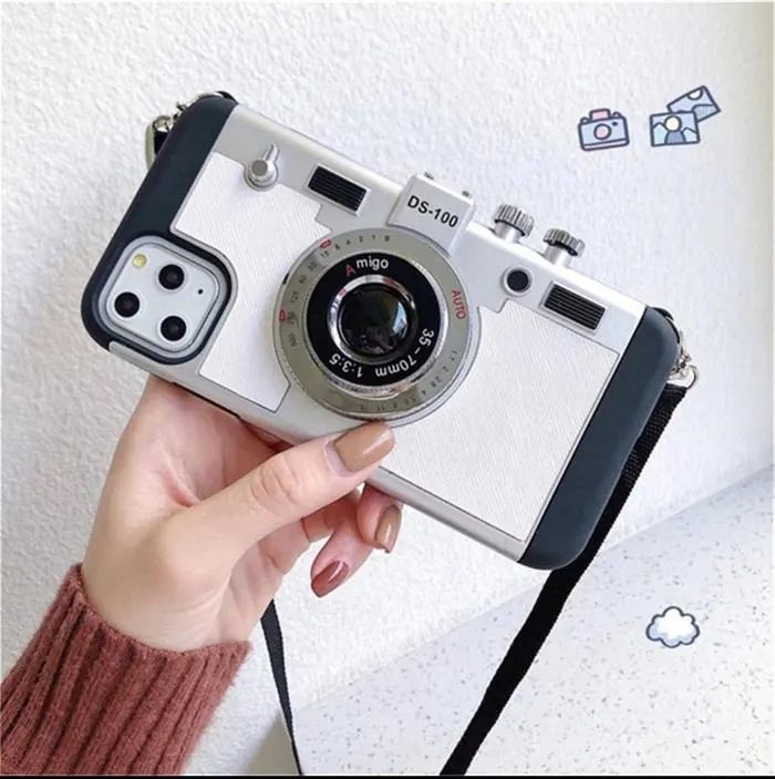 Case Pelindung Desain Kamera 3D Gaya Retro Untuk iPhone 12pro