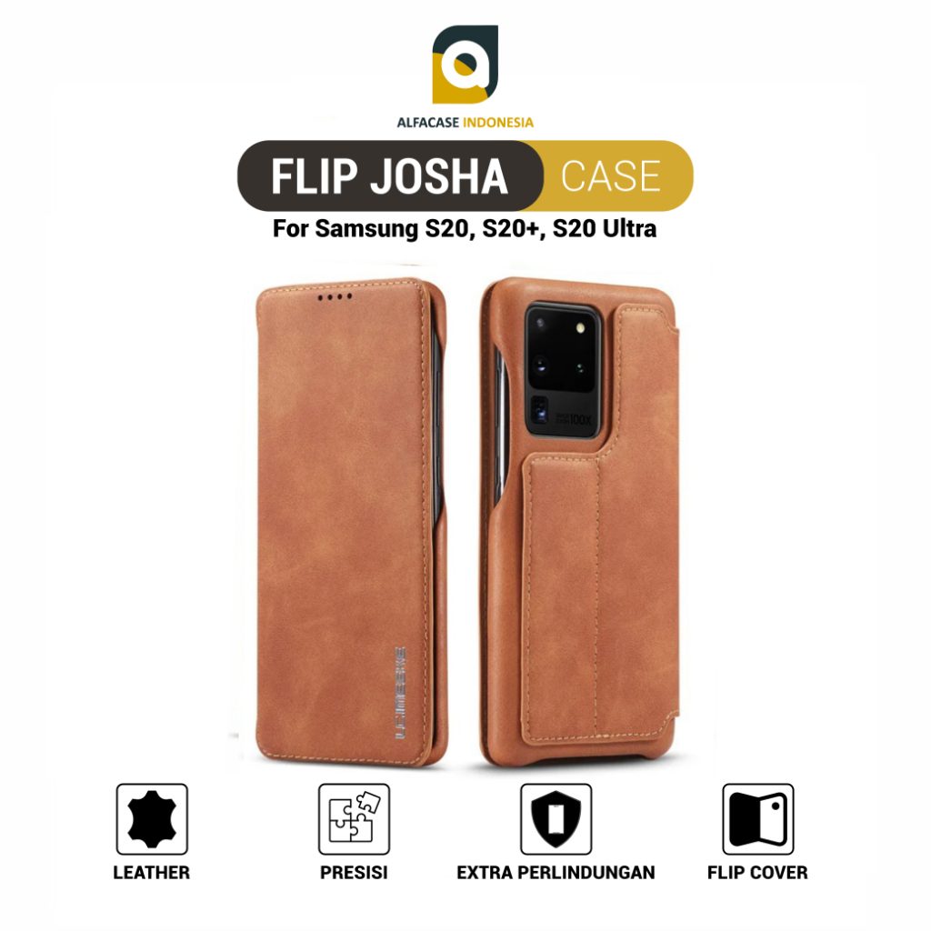 ALFACASE Flip Cover Leather Josha Case Samsung S20 Plus Ultra - Casing S Series