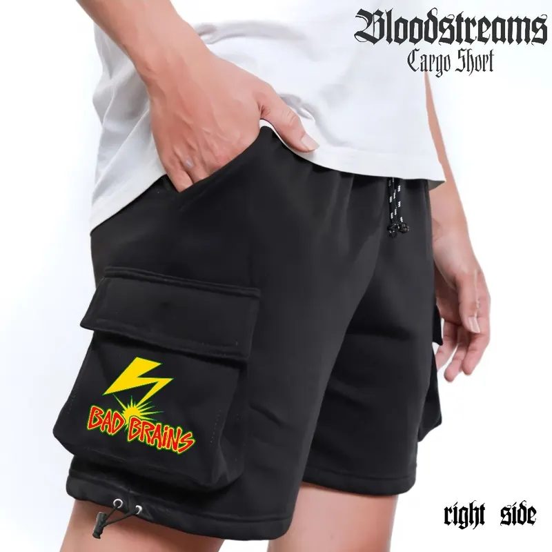 Celana Cargo Pendek Bad Brains Board Short Pria dan Wanita Katun Fleece