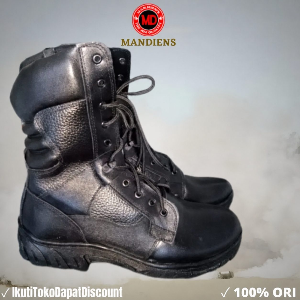 MANDIENS - Sepatu PDL Kulit Sapi Asli Boots PDL TNI GEGANA Kulit Asli
