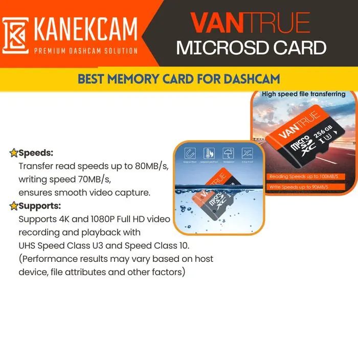 Memory card Dashcam MicroSD Vantrue 128GB