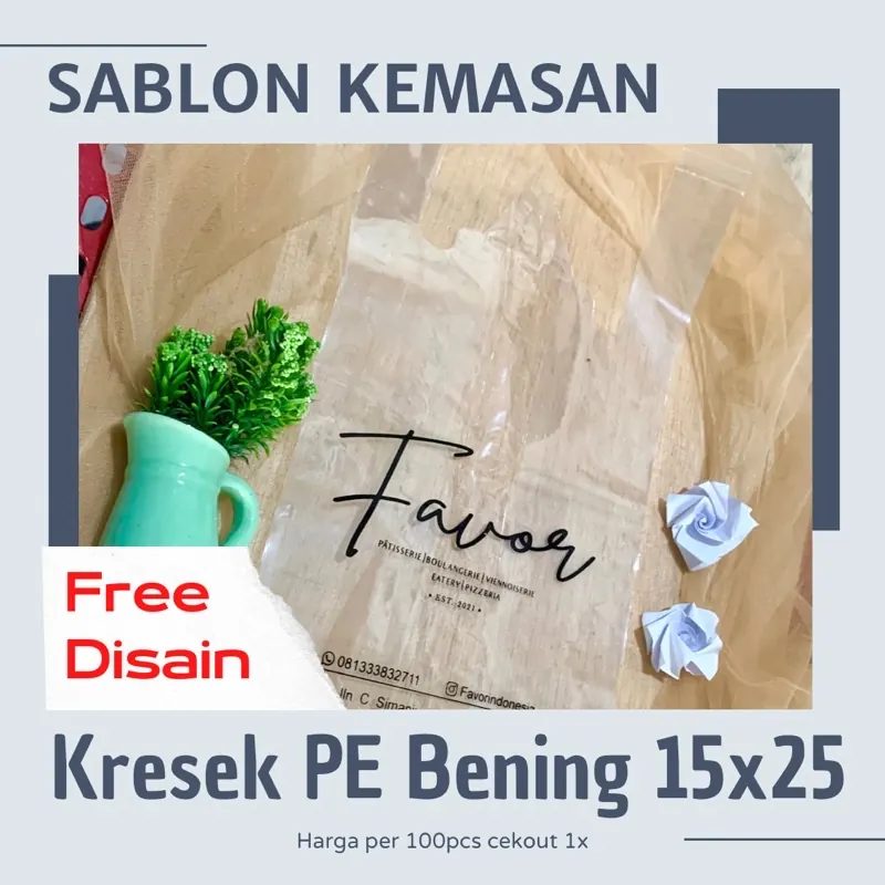 Sablon Kresek PE Bening 15x22 100 Pcs Tebal