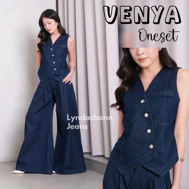 LYNDACHANN - VENYA OneSet Jeans Premium Celana Skena Palazo