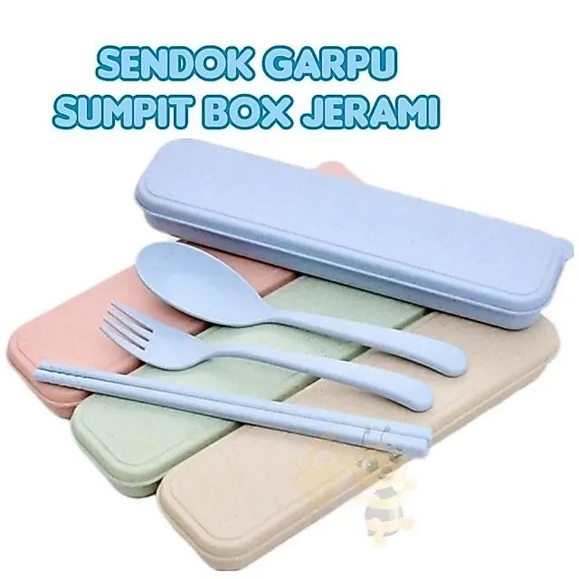 Sendok Garpu dan Sumpit SET MAKAN JERAMI